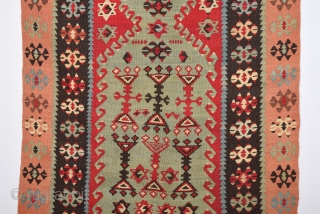 19th Century Anatolian Sivas Area Prayer Kilim.Size 86 x 130 Cm Untouched One.                    