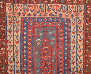 Mid. 19th Century An Unusual Anatolian Erzurum Kilim 160 x 183 Cm                     