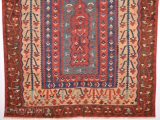 Mid. 19th Century An Unusual Anatolian Erzurum Kilim 160 x 183 Cm                     