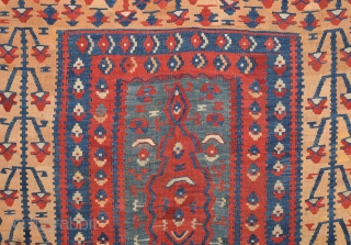 Mid. 19th Century An Unusual Anatolian Erzurum Kilim 160 x 183 Cm                     