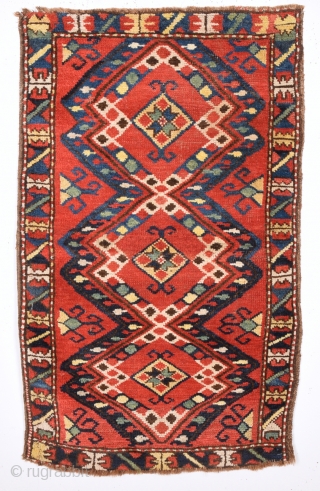 19th Century Özbek Yastık It Has Good Pile Size 55 x 90 Cm                    