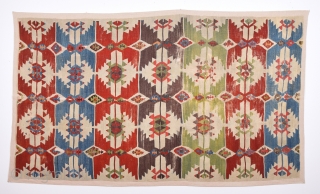 Circa 1800s Unusual Central Anatolian Probably Aksaray Area Kilim Fragment 105 x 185 Cm                   