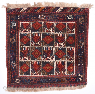 19th Century Square Size Persian Avshar Bag.It Has Good Pile And Untocuhed One.Size 75 x 75 Cm.
                