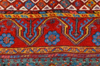 Circa 1800s Early example of Central anatolian Konya Prayer Rug.It's in perfect condition all sides, ends and all knots are original untouched.It has great colors.Size 113 x 153 cm    
