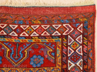 Circa 1800s Early example of Central anatolian Konya Prayer Rug.It's in perfect condition all sides, ends and all knots are original untouched.It has great colors.Size 113 x 153 cm    