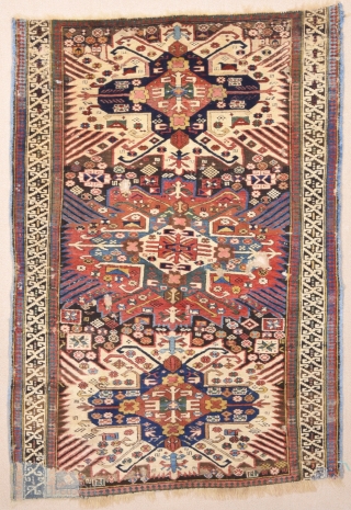 19th Century Shirvan Zejwa Rug Size 108 x 155 Cm.As Found İt.                     