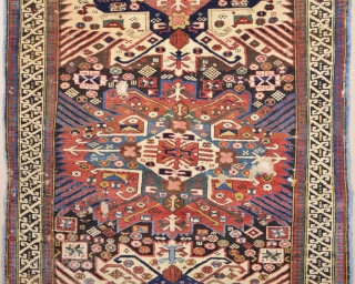 19th Century Shirvan Zejwa Rug Size 108 x 155 Cm.As Found İt.                     