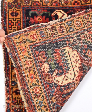Circa 1860s Persian Kurdish Bag Size 54 x 54 Cm.It Has Nice Details.                    