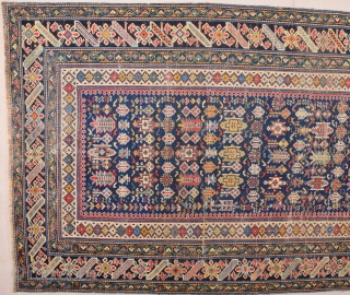 19th Century Caucasian Chi-Chi Rug.It Has Great Colors.Size 130 x 275 Cm                     