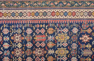 19th Century Caucasian Chi-Chi Rug.It Has Great Colors.Size 130 x 275 Cm                     