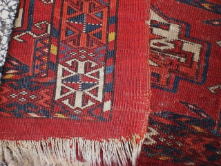 Early Tekke Torba Fragment, 41 x 34 cm, fantastic colors, very very fine weave...                   