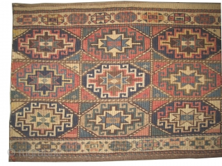 Moghan Caucasian circa 1905 antique. Collector's item, Size: 114 x 49 (cm) 3' 9" x 1' 7"  carpet ID: A-298
Vegetable dyes, woven with reverse technique of Soumak and hand spun wool,  ...