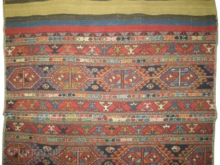 Soumak kilim Caucasian circa 1910 antique, collector's item, Size: 120 x 96 (cm) 3' 11" x 3' 2"  carpet ID: LM-7
 woven with two different technique Soumak and flat, from the  ...