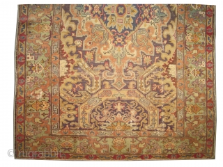 Kayseri Turkish circa 1920 antique. Size: 189 x 132 (cm) 6' 2" x 4' 4" 
 carpet ID: SA-1236
The background color is ivory and all over design with Armenian dragons, the surrounded  ...