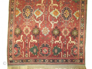 
Karabag Caucasian knotted circa in 1910, antique, collector's item,  243 x 144 (cm) 8'  x 4' 9"  carpet ID: H-208
In perfect condition, high pile, both edges are finished with  ...