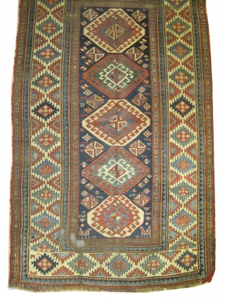 


Gendja Caucasian knotted circa in 1870 antique, collector's item,  235 x 140 (cm) 7' 8" x 4' 7"  carpet ID: V-171
The knots, the warp and the weft threads are hand  ...