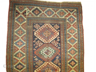 


Gendja Caucasian knotted circa in 1870 antique, collector's item,  235 x 140 (cm) 7' 8" x 4' 7"  carpet ID: V-171
The knots, the warp and the weft threads are hand  ...