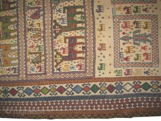 Vernneh kelim Caucasian circa 1905 antique. Collector's item, Size: 138 x 90 (cm) 4' 6" x 2' 11"  carpet ID: A-820
Rare example, vegetable dyes, good condition, woven with hand spun 100%  ...