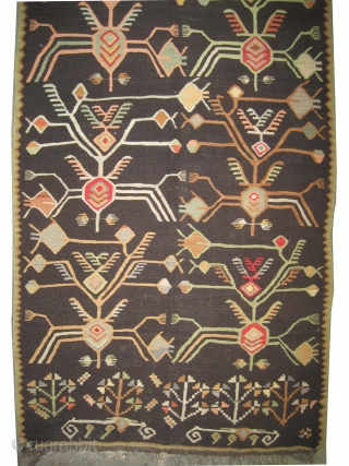  	

 Besarabian circa 1915 antique. Size: 374 x 126 (cm) 12' 3" x 4' 2"  carpet ID: A-854
Woven with wool and goat hair, geometric design, perfect condition, the background's color  ...