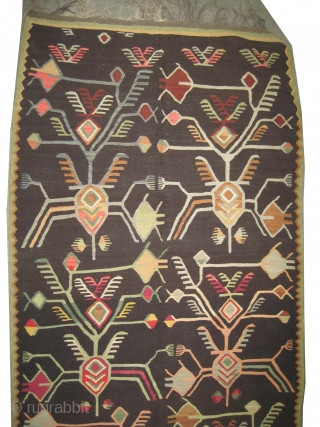  	

 Besarabian circa 1915 antique. Size: 374 x 126 (cm) 12' 3" x 4' 2"  carpet ID: A-854
Woven with wool and goat hair, geometric design, perfect condition, the background's color  ...