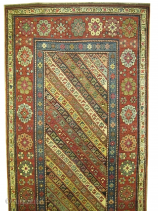 Talish Caucasian circa 1870 antique. Collector's item. Size: 249 x 106 (cm) 8' 2" x 3' 6"  carpet ID: RS-451
Minor places are already repaired, high pile, vegetable dyes, the black color  ...