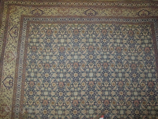 
Farahan Persian knotted circa in 1900 antique, 407 x 285 (cm) 13' 4" x 9' 4"  carpet ID: P-91
The knots are hand spun wool, the brown knots are oxidized, allover Herati  ...