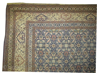 
Farahan Persian knotted circa in 1900 antique, 407 x 285 (cm) 13' 4" x 9' 4"  carpet ID: P-91
The knots are hand spun wool, the brown knots are oxidized, allover Herati  ...