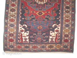 
Kouba Caucasian, knotted circa in 1915 antique, 184 x 124 (cm) 6'  x 4' 1"  carpet ID: HWB-1
The black knots are oxidized. The knots the weft and the warp threads  ...