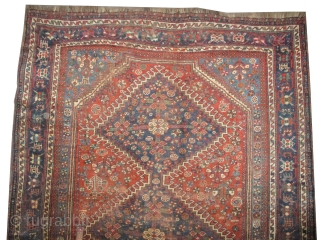 Qashqai Persian knotted circa 1905 antique, collectors item, 251 x 170 cm  carpet ID: K-3445
The black knots are oxidized. The knots, the warp and the weft threads are hand spun lamb  ...