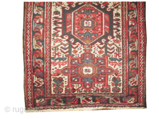 


Karadja Persian, knotted circa 1930, 61 x 86 cm, ID: BRDI-71
The knots are hand spun lamb wool, the black knots are oxidized, the selvages are woven on two lines with wool, thick  ...