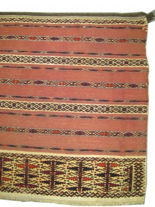 Tekke Tschwal Turkmen circa 1880 antique. Collector's item. Size: 125 x 76 (cm) 4' 1" x 2' 6"  carpet ID: E-458
High pile, good condition, the knots are hand spun 100% silk,  ...