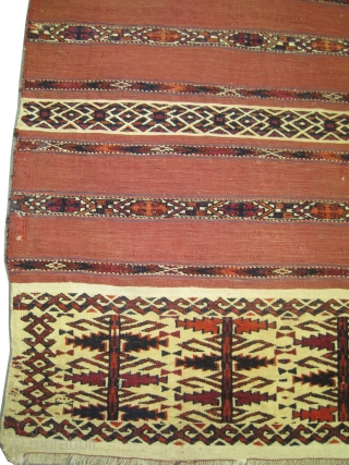 Tekke Tschwal Turkmen circa 1880 antique. Collector's item. Size: 125 x 76 (cm) 4' 1" x 2' 6"  carpet ID: E-458
High pile, good condition, the knots are hand spun 100% silk,  ...