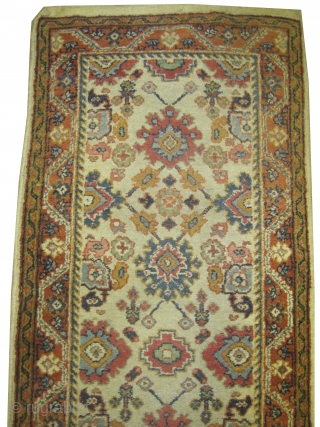 Mahal Persian runner, knotted circa in 1930  340 x 82 (cm) 11' 2" x 2' 8"  carpet ID: K-4465
High pile, in perfect condition, ivory background, rust border, all over design,  ...