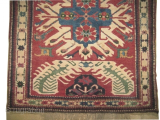 


Tchelaberd-Dragon Caucasian knotted circa 1915 antique, collectors item. 170 x 140 cm 
 carpet ID: K-3308
Rare size. The knots, the warp and the weft threads are hand spun lamb wool. The black  ...