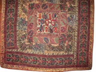 
Greek Iland patchwork woven circa 1860 antique, collectors item, museum standard, 67 x 67 cm  carpet ID: PT-1
Embroidered with silk and cotton, certain places to be stitched.
     