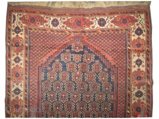 
Afshar Persian circa 1880 antique. Collector's item, Size: 237 x 143 (cm) 7' 9" x 4' 8" 
 carpet ID: T-566
the brown color is oxidized, vegetable dyes, the knots are hand spun  ...