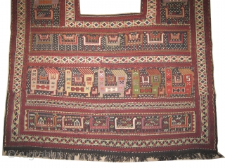 

Vernneh Horse cover Caucasian woven circa in 1910 antique, collector's item, 151 x 141 (cm) 4' 11" x 4' 7"  carpet ID: A-66
In perfect condition, woven with hand spun wool with  ...