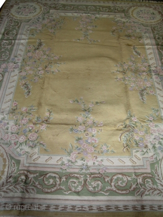 

 	

Indian savonnerie knotted circa in 1940, semi antique, 458 x 368 (cm) 15'  x 12' 1"  carpet ID: P-2411
High pile in perfect condition, the knots are hand spun wool  ...