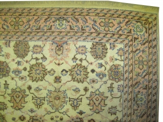 	

Ushak Anatolian circa 1935 antique. Size: 340 x 240 (cm) 11' 2" x 7' 10"  carpet ID: P-1887
all over design, the knots are hand spun wool, certain places the pile is  ...