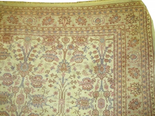 Ushak Anatolian circa 1915 antique. Size: 354 x 270 (cm) 11' 7" x 8' 10"  carpet ID: P-2901
The knots are hand spun wool, high pile, good condition, two holes on the  ...