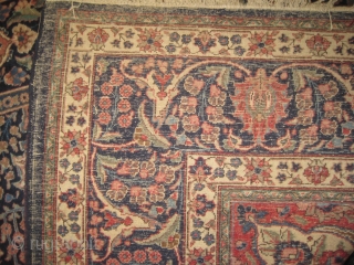 

 Tabriz Persian, knotted circa in 1935, semi antique, 384 x 283 (cm) 12' 7" x 9' 3" 
 carpet ID: UOE-1
The black knots are oxidized, the knots are hand spun wool,  ...