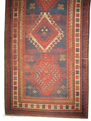 

Fachralo Kazak Caucasian, knotted circa 1890, antique, collectors item, v111 x 223 cm, ID: K-3630
Vegetable dyes, the knots are hand spun wool, the warp and the weft threads are 100% wool, indigo  ...