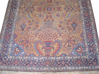 	

Tabriz Persian circa 1920 semi antique, Size: 389 x 280 (cm) 12' 9" x 9' 2"  carpet ID: P-5174
Fine knotted acceptable condition, elegant, rare example and in its originalal shape.  