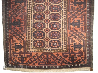 Belutch Persian circa 1915 antique. Collector's item, Size: 130 x 73 (cm) 4' 3" x 2' 5" 
 carpet ID: T-604
The background is knotted with camel hair, geometric design, high pile, perfect  ...