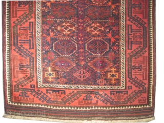  Belutch Persian circa 1910 antique. Collector's item, Size: 161 x 94 (cm) 5' 3" x 3' 1"  carpet ID: T-621
The two selvages are rebuilt and rolled on one line, silky  ...