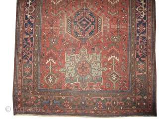 


 	

Karadja Persian, knotted circa in 1900 antique, collector's item, 190 x 147 (cm) 6' 3" x 4' 10"  carpet ID: K-3009
The knots are hand spun wool, the black knots are  ...