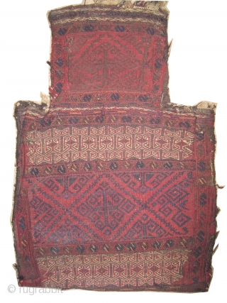 Belutch Namakdar Persian circa 1915 antique salt bag, Collector's item, Size: 61 x 46 (cm) 2'  x 1' 6"  carpet ID: A-1030
Woven with three different techniques and hand spun wool,  ...
