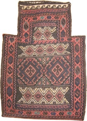 Belutch Namakdar Persian circa 1915 antique salt bag, Collector's item, Size: 61 x 46 (cm) 2'  x 1' 6"  carpet ID: A-1030
Woven with three different techniques and hand spun wool,  ...