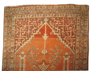 Tabriz Persian, knotted circa 1905 antique, collectors item, 57 x 81 cm, ID: K-4577
Prayer design, vegetable dyes, the knots are hand spun lamb wool, the black knots are oxidized, high pile, in  ...
