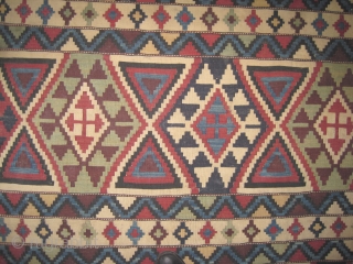 Shirvan Caucasian kilim circa 1895 antique. Collector's item. Size: 290 x 165 (cm) 9' 6" x 5' 5"  carpet ID: A-579
Perfect condition, very fine woven with hand spun 100% wool, all  ...